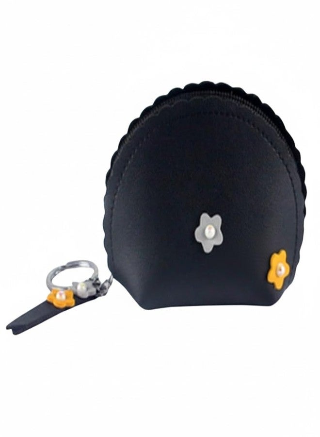 Digital Shoppy Women's Hand Holding Fan Small and Simple Coin Key Case One-Piece Zipper Waterproof Coin Purse - Image 1